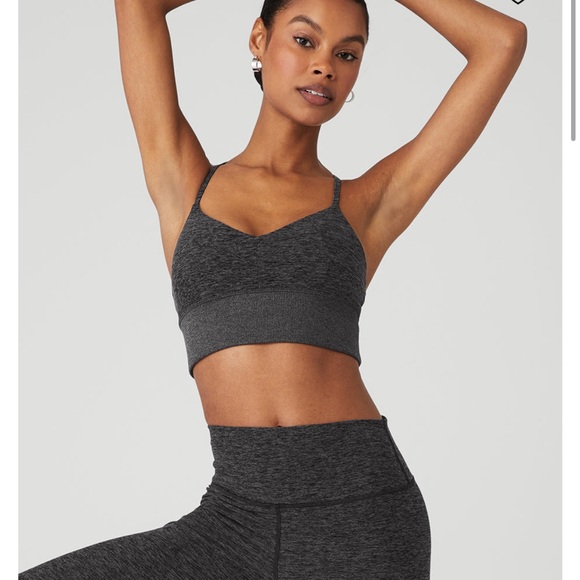 Alo Yoga Alosoft Lavish Bra- Navy Blue - Picture 3 of 5